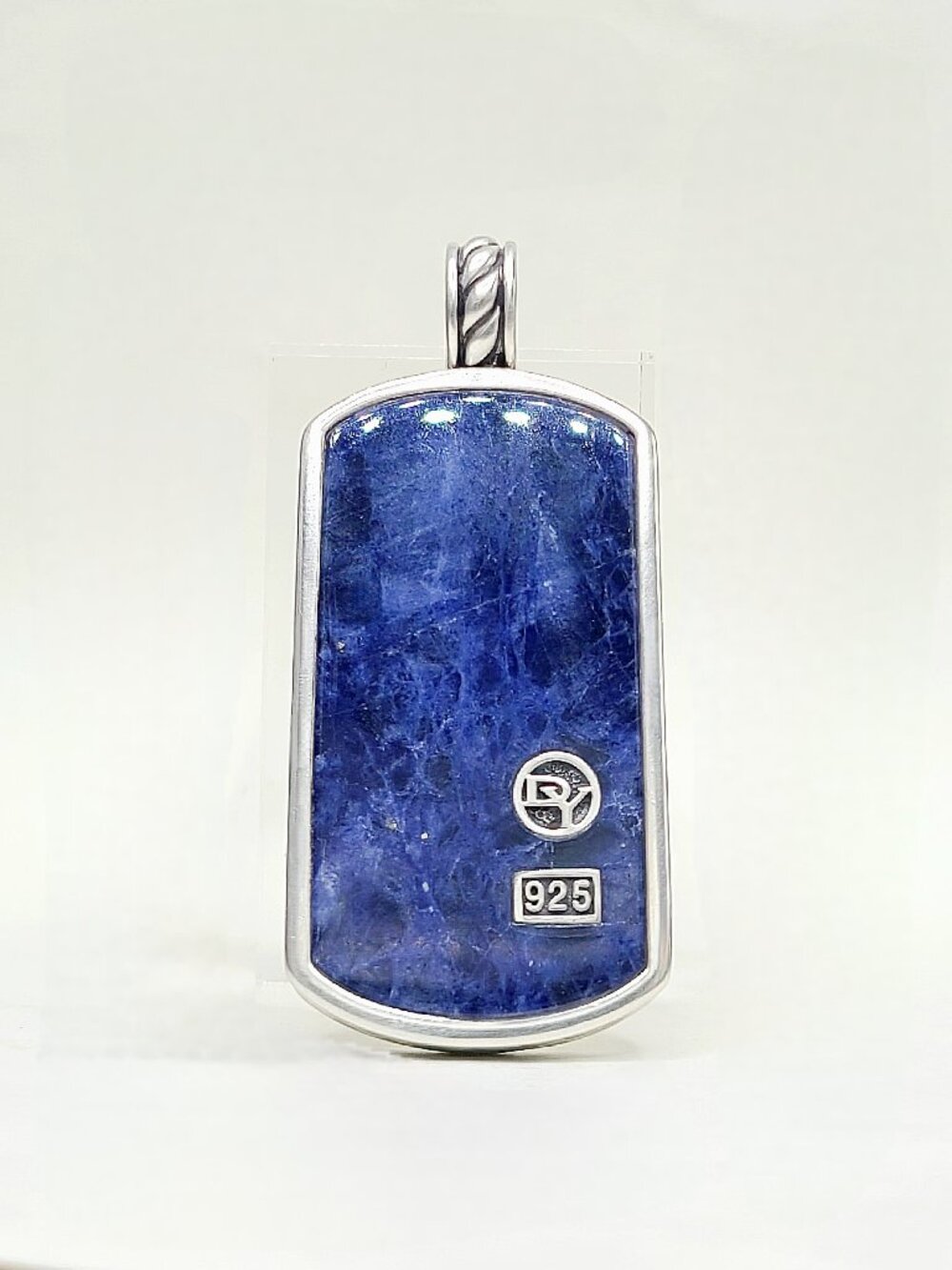 David Yurman XL XLarge Sodalite Dog Tag Pendant - RARE